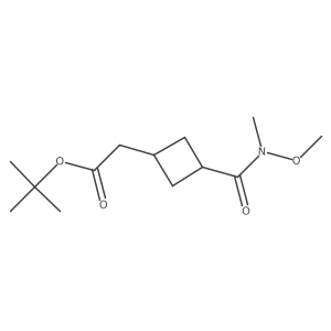 cis-[3-(Methoxy-methyl-carbamoyl)-cyclobutyl]-acetic acid tert-butyl ester Structure