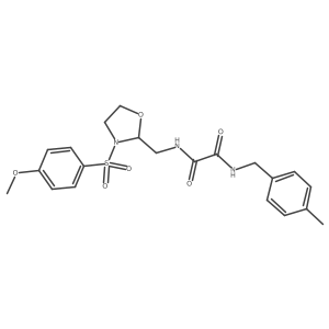 N1-((3-((4-methoxyphenyl)sulfonyl)oxazolidin-2-yl)methyl)-N2-(4-methylbenzyl)oxalamide结构式