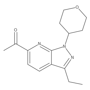1-[3-Ethyl-1-(tetrahydro-2H-pyran-4-yl)-1H-pyrazolo[3,4-b]pyridine-6-yl]ethanone Structure