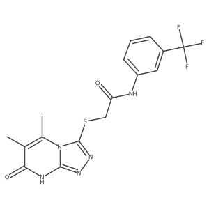 2-((5,6-dimethyl-7-oxo-7,8-dihydro-[1,2,4]triazolo[4,3-a]pyrimidin-3-yl)thio)-N-(3-(trifluoromethyl)phenyl)acetamide Structure