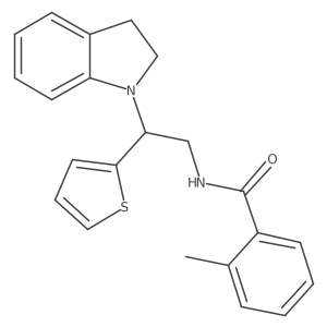 N-(2-(indolin-1-yl)-2-(thiophen-2-yl)ethyl)-2-methylbenzamide Structure