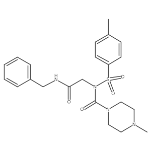 N-(2-(benzylamino)-2-oxoethyl)-4-methyl-N-tosylpiperazine-1-carboxamide结构式