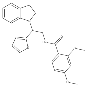 N-(2-(indolin-1-yl)-2-(thiophen-2-yl)ethyl)-2,4-dimethoxybenzamide结构式