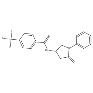 N-(5-oxo-1-phenylpyrrolidin-3-yl)-4-(trifluoromethyl)benzamide结构式
