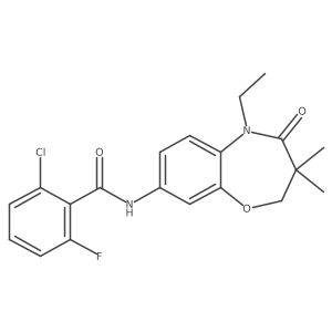 2-chloro-N-(5-ethyl-3,3-dimethyl-4-oxo-2,3,4,5-tetrahydrobenzo[b][1,4]oxazepin-8-yl)-6-fluorobenzamide结构式