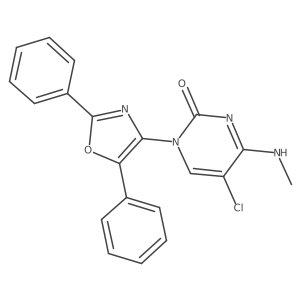 5-chloro-1-(2,5-diphenyloxazol-4-yl)-4-(methylamino)pyrimidin-2(1H)-one Structure