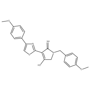 5-amino-1-(4-methoxybenzyl)-4-[4-(4-methoxyphenyl)-1,3-thiazol-2-yl]-1,2-dihydro-3H-pyrrol-3-one结构式