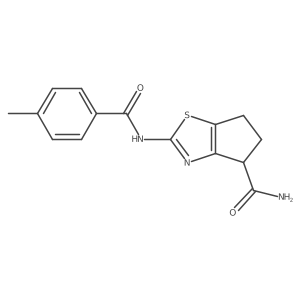 2-(4-methylbenzamido)-5,6-dihydro-4H-cyclopenta[d]thiazole-4-carboxamide Structure