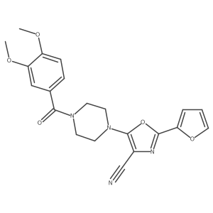 5-(4-(3,4-Dimethoxybenzoyl)piperazin-1-yl)-2-(furan-2-yl)oxazole-4-carbonitrile结构式