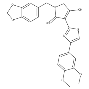 1-(1,3-benzodioxol-5-ylmethyl)-4-[4-(3,4-dimethoxyphenyl)-1,3-thiazol-2-yl]-5-imino-2,5-dihydro-1H-pyrrol-3-ol Structure