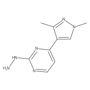 4-(1,3-dimethyl-1H-pyrazol-4-yl)-2-hydrazinylpyrimidine Structure