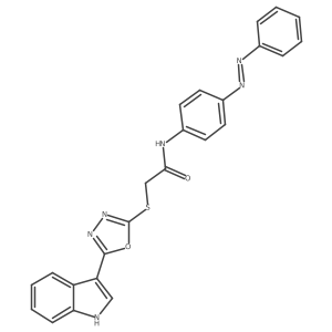 Acetamide, 2-[[5-(1H-indol-3-yl)-1,3,4-oxadiazol-2-yl]thio]-N-[4-(2-phenyldiazenyl)phenyl]- Structure