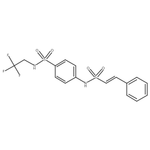 4-(2-phenylethenesulfonamido)-N-(2,2,2-trifluoroethyl)benzene-1-sulfonamide结构式