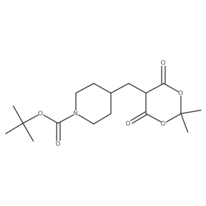 Tert-butyl 4-((2,2-dimethyl-4,6-dioxo-1,3-dioxan-5-yl)methyl)piperidine-1-carboxylate结构式