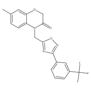Cc1ccc2c(c1)OCC(=O)N2Cc1nc(-c2cccc(C(F)(F)F)c2)no1结构式