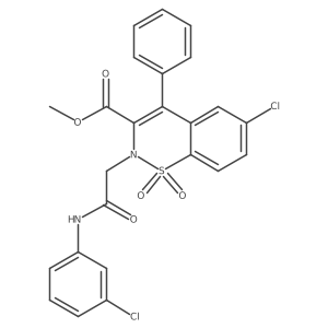 methyl 6-chloro-2-{2-[(3-chlorophenyl)amino]-2-oxoethyl}-4-phenyl-2H-1,2-benzothiazine-3-carboxylate 1,1-dioxide结构式