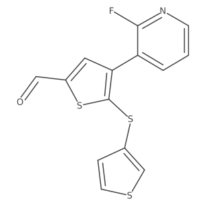 4-(2-Fluoropyridin-3-yl)-5-[(thiophen-3-yl)thio]thiophene-2-carbaldehyde Structure