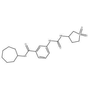 N-cycloheptyl-3-{[(1,1-dioxidotetrahydrothiophen-3-yl)carbamoyl]amino}benzamide Structure
