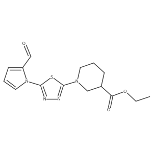 ethyl 1-[5-(2-formyl-1H-pyrrol-1-yl)-1,3,4-thiadiazol-2-yl]piperidine-3-carboxylate Structure