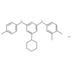 N2-(3-chloro-4-methylphenyl)-6-morpholino-N4-(p-tolyl)-1,3,5-triazine-2,4-diamine hydrochloride Structure