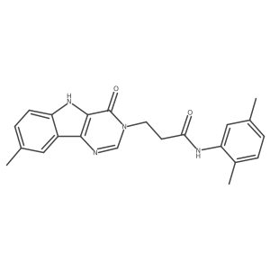 N-(2,5-dimethylphenyl)-3-(8-methyl-4-oxo-4,5-dihydro-3H-pyrimido[5,4-b]indol-3-yl)propanamide结构式