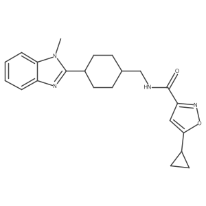 5-cyclopropyl-N-((4-(1-methyl-1H-benzo[d]imidazol-2-yl)cyclohexyl)methyl)isoxazole-3-carboxamide Structure