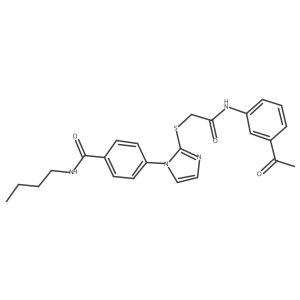 4-(2-((2-((3-acetylphenyl)amino)-2-oxoethyl)thio)-1H-imidazol-1-yl)-N-butylbenzamide结构式