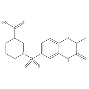 1-[(2-Methyl-3-oxo-3,4-dihydro-2H-1,4-benzoxazin-6-yl)sulfonyl]piperidine-3-carboxylic acid Structure
