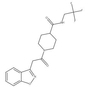 1-(2-(benzo[d]isoxazol-3-yl)acetyl)-N-(2,2,2-trifluoroethyl)piperidine-4-carboxamide结构式