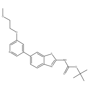Tert-butyl (6-(5-(2-methoxyethoxy)pyridin-3-yl)benzo[d]thiazol-2-yl)carbamate结构式