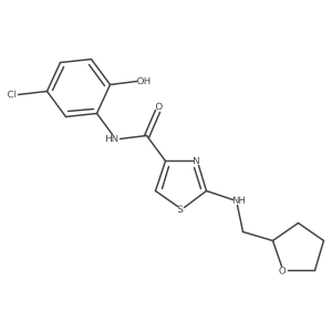 N-(5-chloro-2-hydroxyphenyl)-2-[(tetrahydrofuran-2-ylmethyl)amino]-1,3-thiazole-4-carboxamide Structure