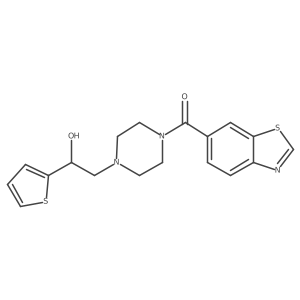 Benzo[d]thiazol-6-yl(4-(2-hydroxy-2-(thiophen-2-yl)ethyl)piperazin-1-yl)methanone Structure