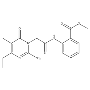methyl 2-{[(2-amino-4-ethyl-5-methyl-6-oxopyrimidin-1(6H)-yl)acetyl]amino}benzoate结构式