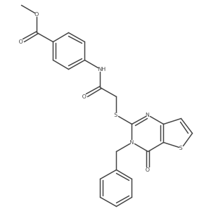 Methyl 4-({[(3-benzyl-4-oxo-3,4-dihydrothieno[3,2-d]pyrimidin-2-yl)sulfanyl]acetyl}amino)benzoate Structure
