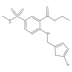 ethyl 2-(((5-bromothiophen-2-yl)methyl)amino)-5-(N-methylsulfamoyl)nicotinate Structure