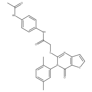 N-[4-(acetylamino)phenyl]-2-{[3-(2,5-dimethylphenyl)-4-oxo-3,4-dihydrothieno[3,2-d]pyrimidin-2-yl]sulfanyl}acetamide Structure