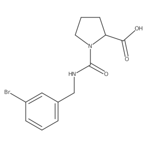 (2S)-1-{[(3-bromophenyl)methyl]carbamoyl}pyrrolidine-2-carboxylic acid结构式