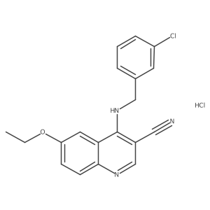 4-((3-Chlorobenzyl)amino)-6-ethoxyquinoline-3-carbonitrile hydrochloride结构式