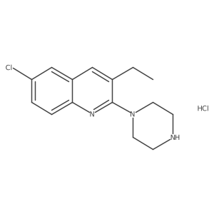 6-Chloro-3-ethyl-2-(piperazin-1-yl)quinoline hydrochloride结构式