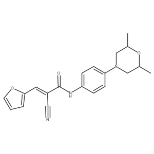 (Z)-2-cyano-N-[4-(2,6-dimethylmorpholin-4-yl)phenyl]-3-(furan-2-yl)prop-2-enamide Structure