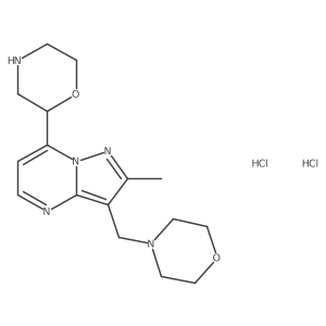 2-Methyl-7-morpholin-2-yl-3-morpholin-4-ylmethyl-pyrazolo[1,5-a]pyrimidine dihydrochloride Structure