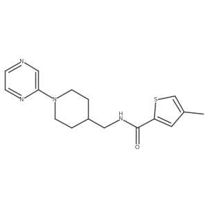 4-methyl-N-((1-(pyrazin-2-yl)piperidin-4-yl)methyl)thiophene-2-carboxamide结构式