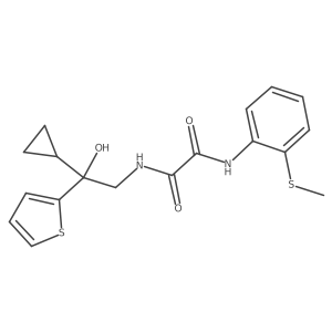 N1-(2-cyclopropyl-2-hydroxy-2-(thiophen-2-yl)ethyl)-N2-(2-(methylthio)phenyl)oxalamide结构式