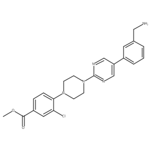 Methyl 4-(4-{5-[3-(aminomethyl)phenyl]pyrimidin-2-yl}piperazin-1-yl)-3-chlorobenzoate Structure