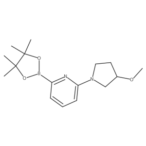2-(3-Methoxy-1-pyrrolidinyl)-6-(4,4,5,5-tetramethyl-1,3,2-dioxaborolan-2-yl)pyridine Structure