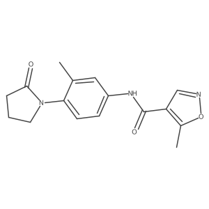5-methyl-N-(3-methyl-4-(2-oxopyrrolidin-1-yl)phenyl)isoxazole-4-carboxamide结构式