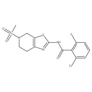 2-chloro-6-fluoro-N-(5-(methylsulfonyl)-4,5,6,7-tetrahydrothiazolo[5,4-c]pyridin-2-yl)benzamide Structure