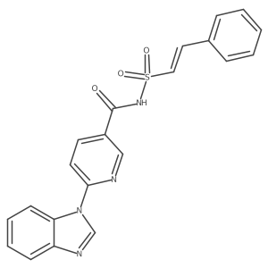 6-(1H-1,3-benzodiazol-1-yl)-N-(2-phenylethenesulfonyl)pyridine-3-carboxamide结构式