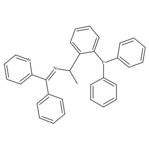 (R,E)-N-(1-(2-(Diphenylphosphaneyl)phenyl)ethyl)-1-phenyl-1-(pyridin-2-yl)methanimine结构式