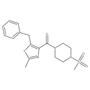 (5-Benzyl-2-methyl-1,3-thiazol-4-yl)[4-(methylsulfonyl)piperazin-1-yl]methanone结构式